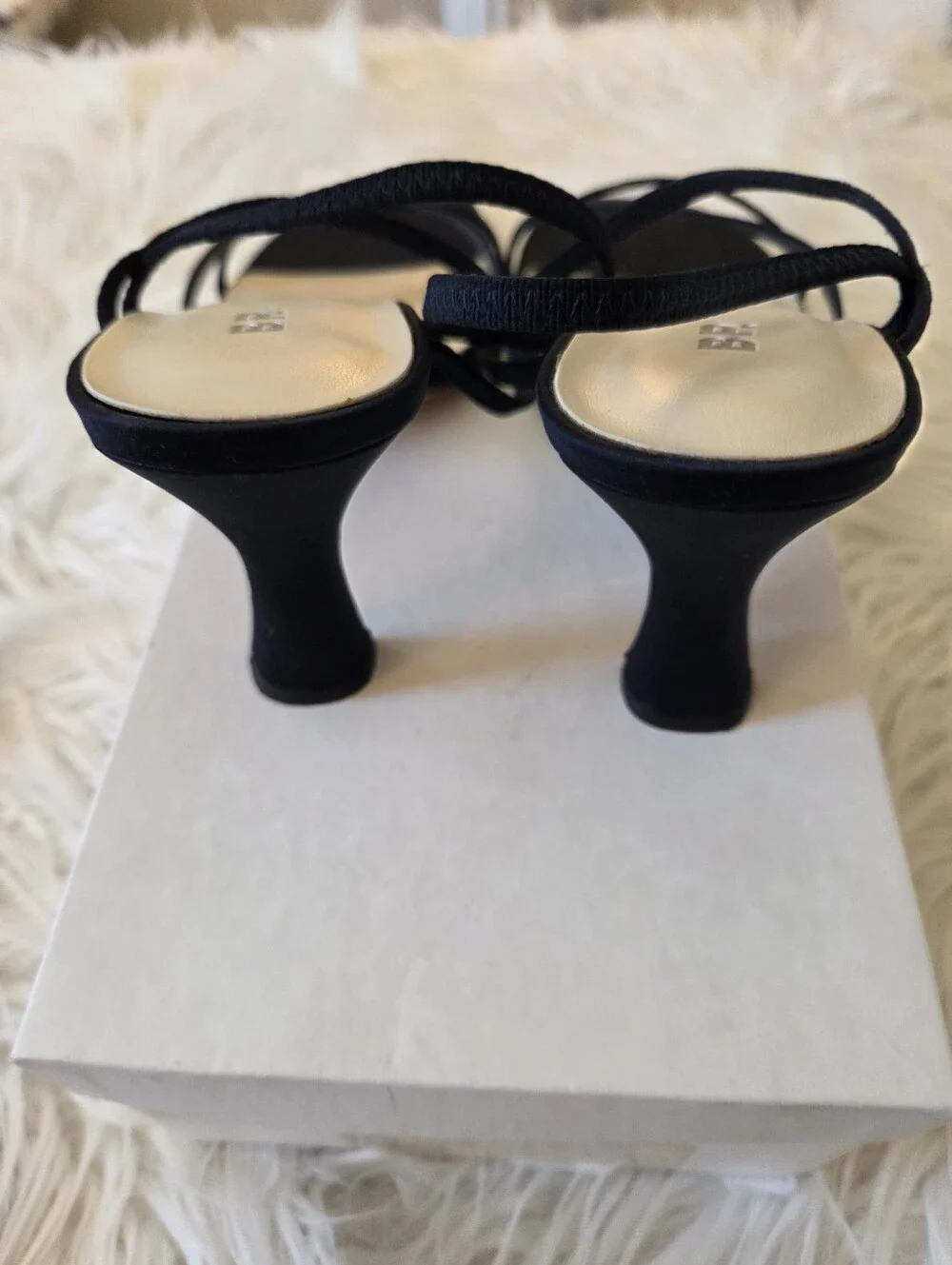 Classic Satin Dark Blue Strappy Women's Sandals